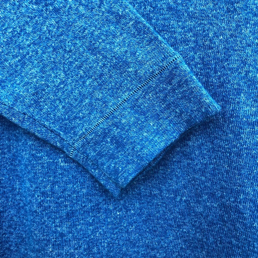 Johnnie-O Ash Cotton & Linen Henley Sweater Oceanside Blue M